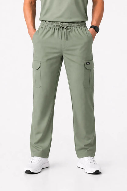 RUIX Core V-Neck Top with Utility Cargo Pant Scrub Set for Men