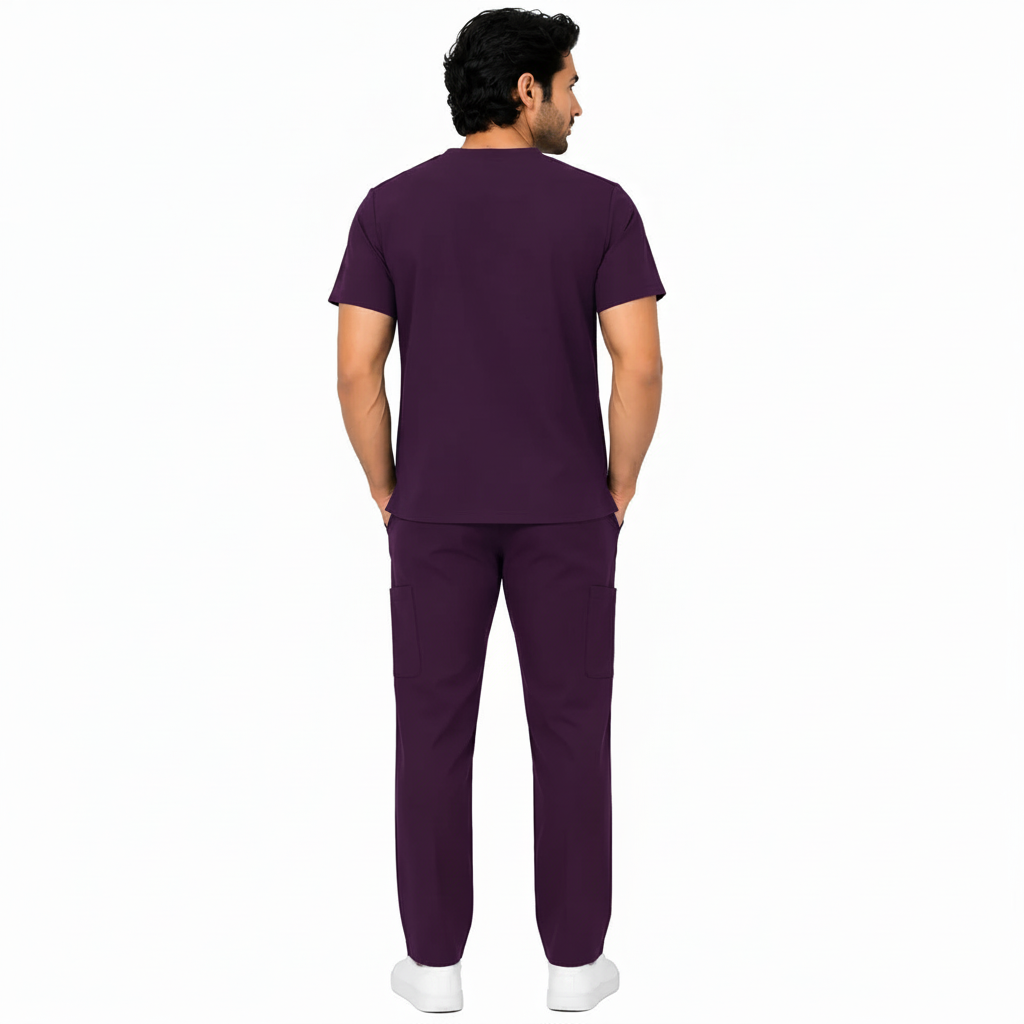 RUIX  V-Neck Top with Regular pant Scrub Set For Men