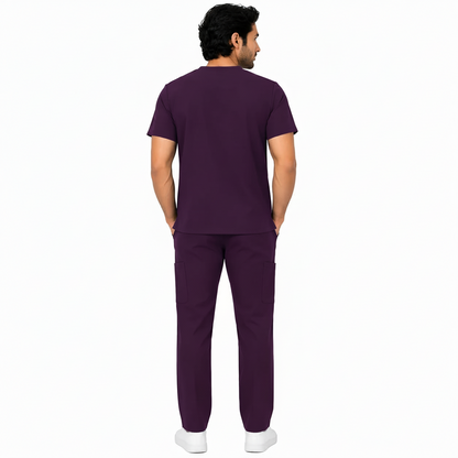 RUIX  V-Neck Top with Regular pant Scrub Set For Men