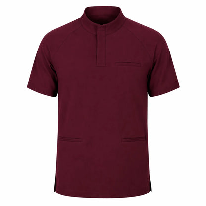 RUIX Form Mock Neck Zip Scrub Top for Men