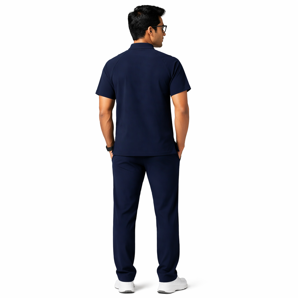 RUIX Core mock neck zip scrub top with Utility cargo pant scrub set fo men