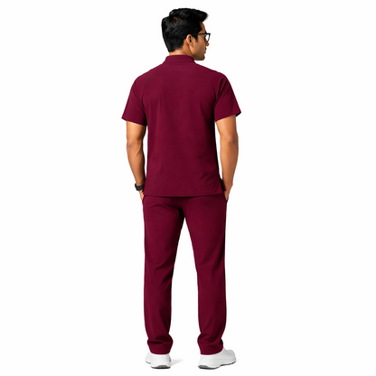 RUIX Core mock neck zip scrub top with Utility cargo pant scrub set fo men