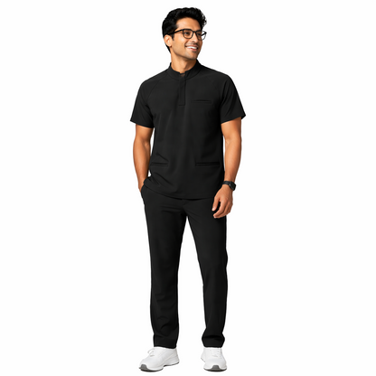 RUIX Core mock neck zip scrub top with Utility cargo pant scrub set fo men