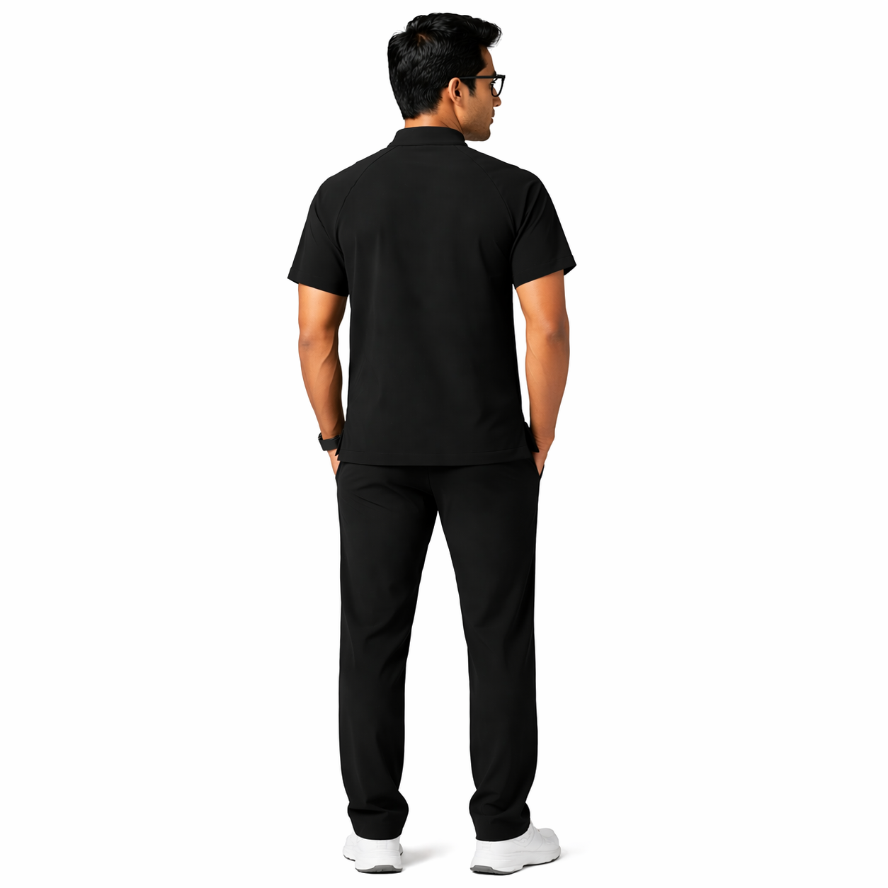 RUIX Core mock neck zip scrub top with Utility cargo pant scrub set fo men