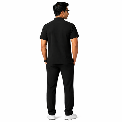 RUIX Core mock neck zip scrub top with Utility cargo pant scrub set fo men
