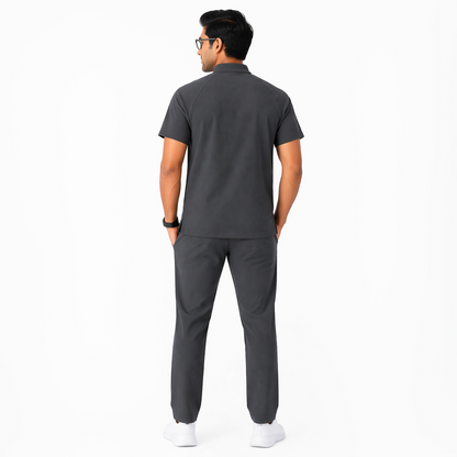 RUIX Core mock neck zip scrub top with Utility cargo pant scrub set fo men