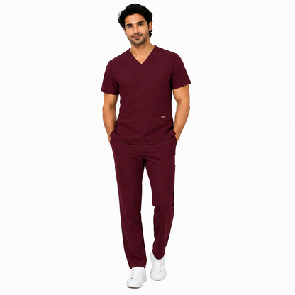 RUIX  V-Neck Top with Regular pant Scrub Set For Men