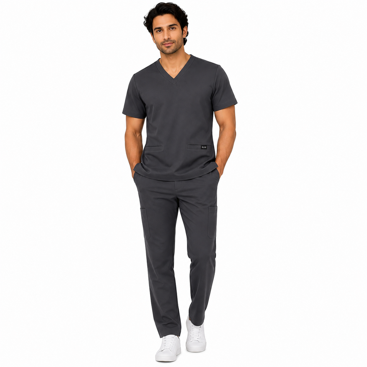 RUIX  V-Neck Top with Regular pant Scrub Set For Men