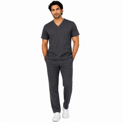 RUIX  V-Neck Top with Regular pant Scrub Set For Men