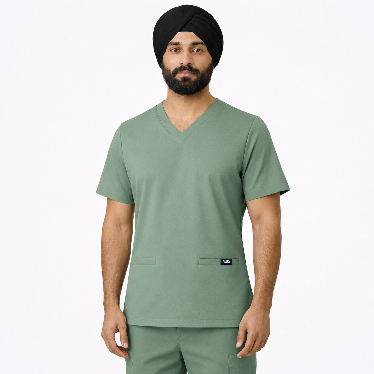 RUIX TURBFit V- neck Scrub top with Core Regular Pant Set for Men