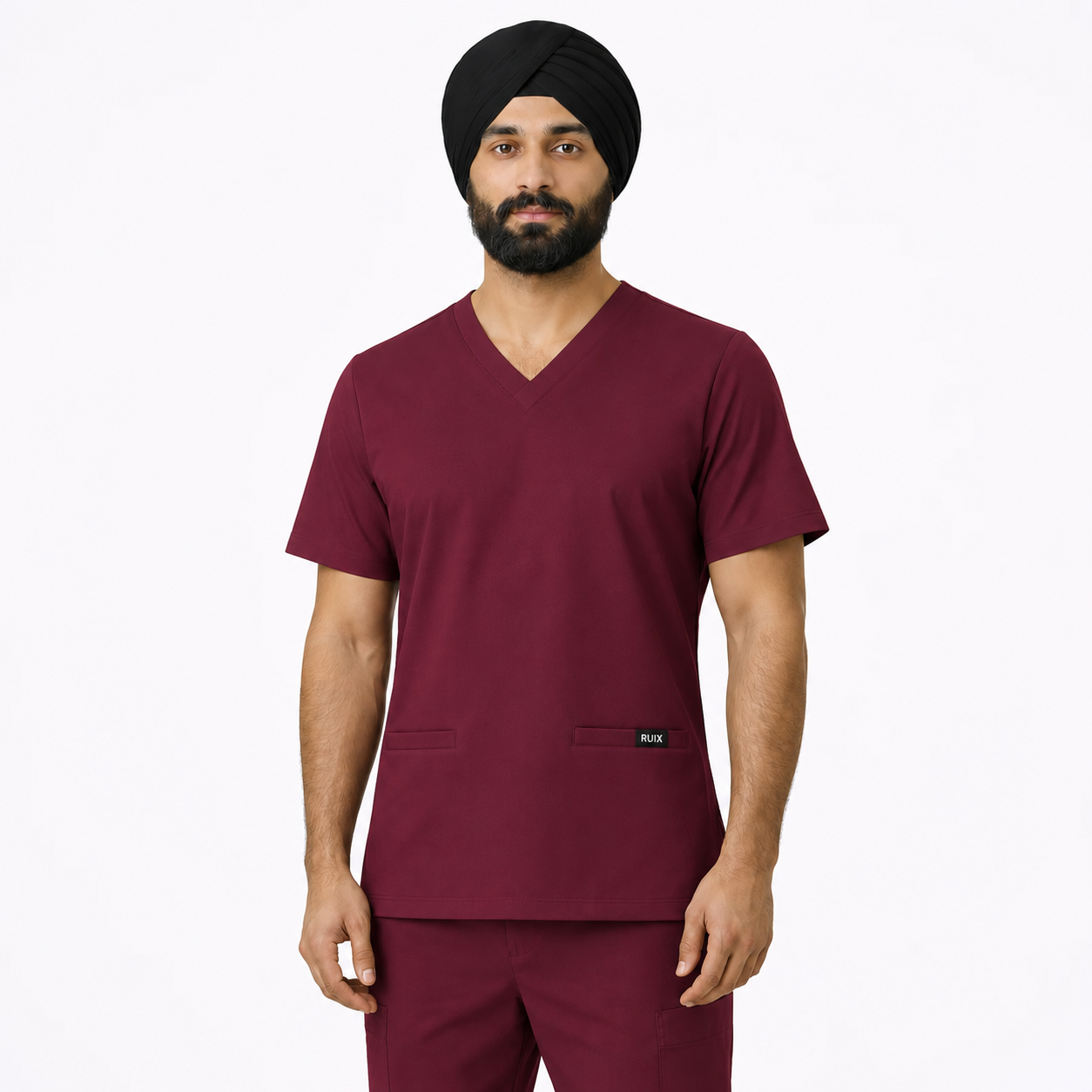 RUIX TURBFit V- neck Scrub top with Core Regular Pant Set for Men