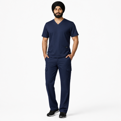 RUIX TURBFit V- neck Scrub top with Core Regular Pant Set for Men