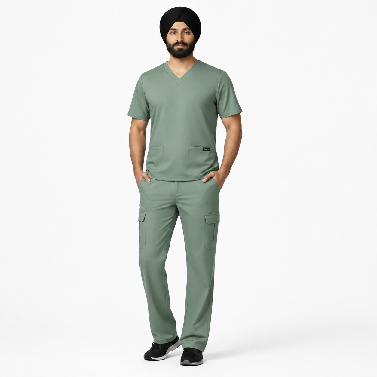 RUIX TURBFit V- neck Scrub top with Core Regular Pant Set for Men
