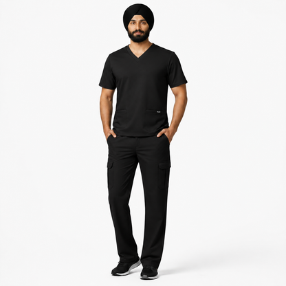 RUIX TURBFit V- neck Scrub top with Core Regular Pant Set for Men