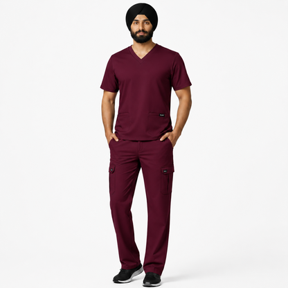 RUIX TURBFit V- neck Scrub top with Core Regular Pant Set for Men