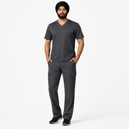 RUIX TURBFit V- neck Scrub top with Core Regular Pant Set for Men