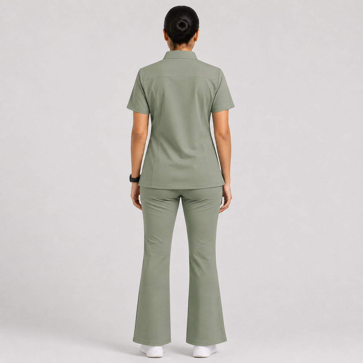 RUIX Mandarin scrub top with Flare™ pant set for women