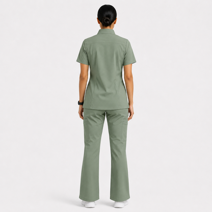 Ruix Mandarin scrub top with Cargo-pant-set- women