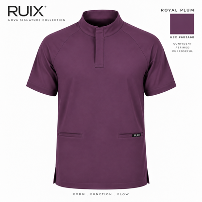 RUIX Mock Neck Zip Scrub top With Regular pant Scrub Set for Men