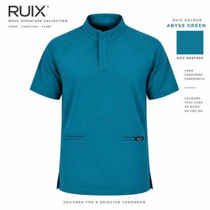 RUIX Mock Neck Zip Scrub top With Regular pant Scrub Set for Men