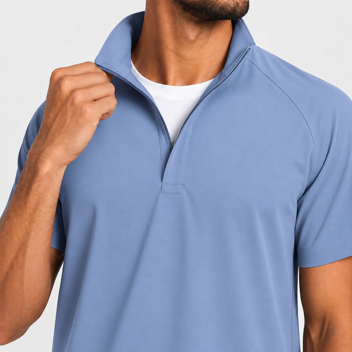 RUIX Mock Neck Zip Scrub top With Regular pant Scrub Set for Men