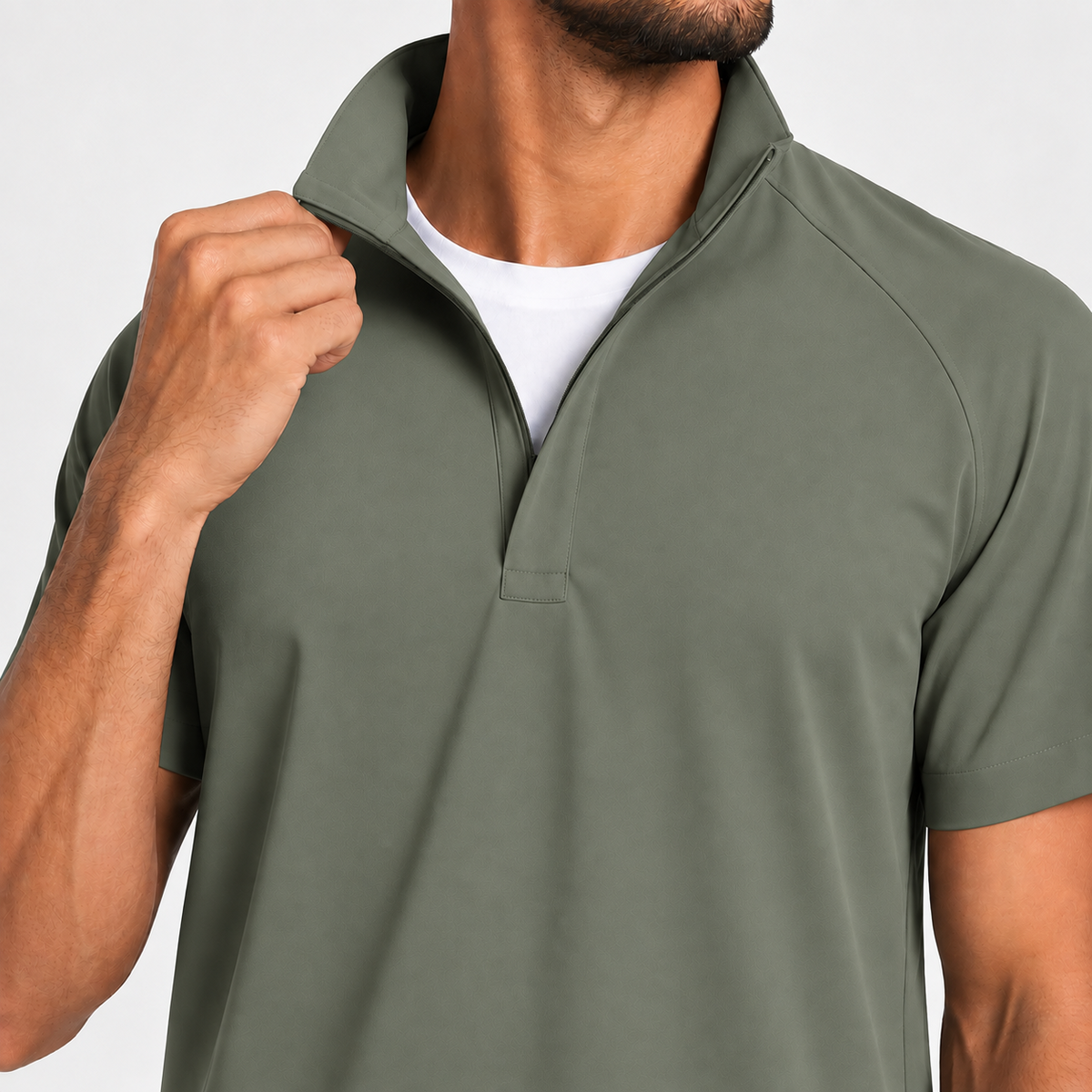 RUIX Mock Neck Zip Scrub top With Regular pant Scrub Set for Men