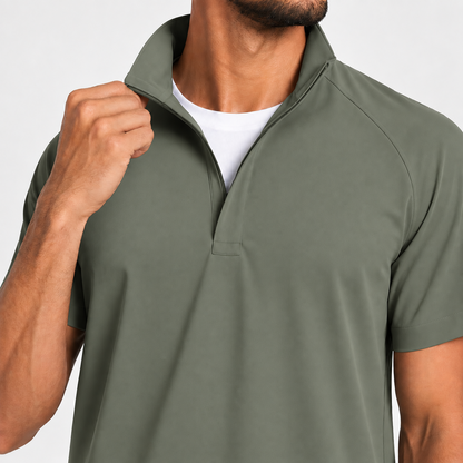 RUIX Mock Neck Zip Scrub top With Regular pant Scrub Set for Men
