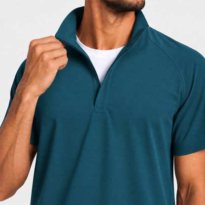 RUIX Mock Neck Zip Scrub top With Regular pant Scrub Set for Men