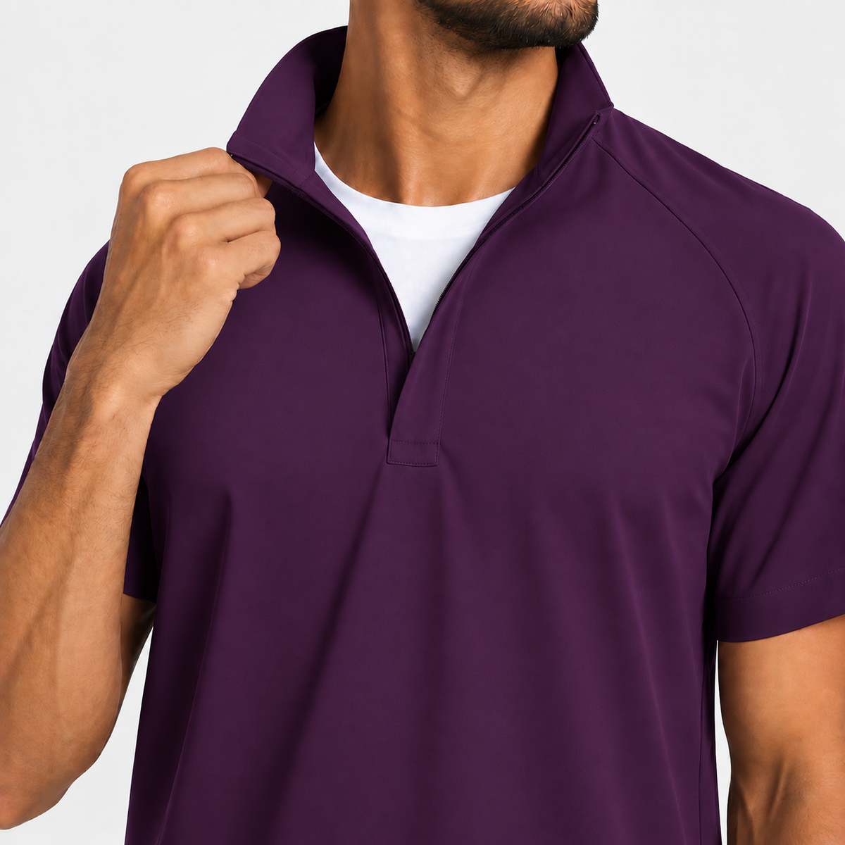 RUIX Mock Neck Zip Scrub top With Regular pant Scrub Set for Men