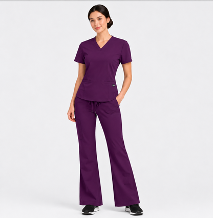 RUIX V-neck with Flare™ pant scrub set for women