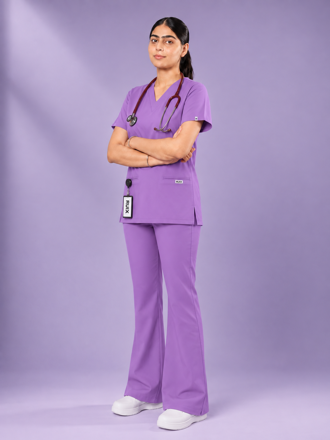 RUIX V-neck with Flare™ pant scrub set for women