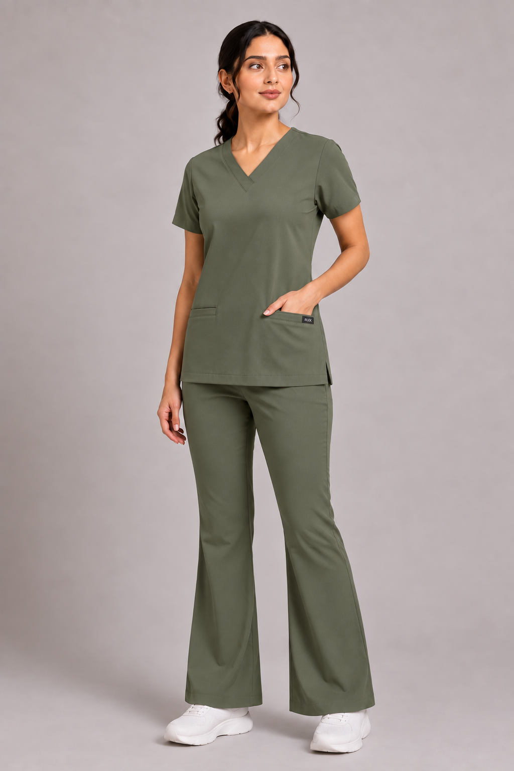 RUIX V-neck with Flare™ pant scrub set for women