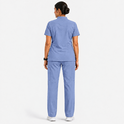 RUIX  Mandarin scrub top with Regular pant scrub set for women