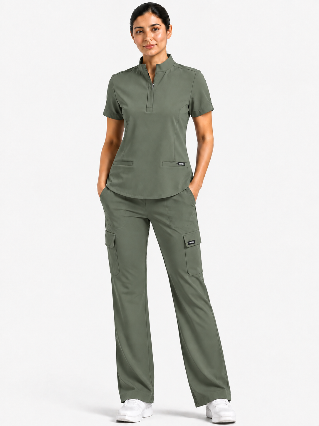 RUIX Mock neck Zip With Cargo Pant for Women