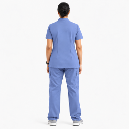 Ruix Mandarin scrub top with Cargo-pant-set- women