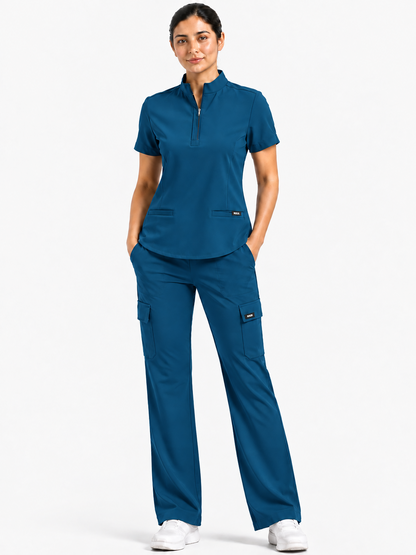 RUIX Mock neck Zip With Cargo Pant for Women