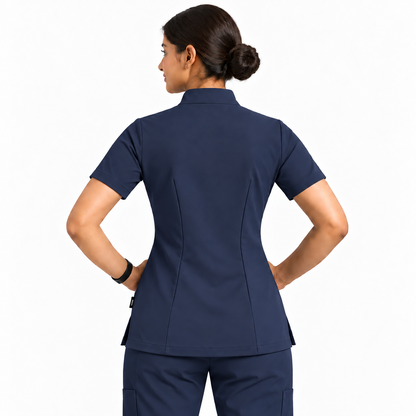 RUIX Mandarin scrub top with Flare™ pant set for women