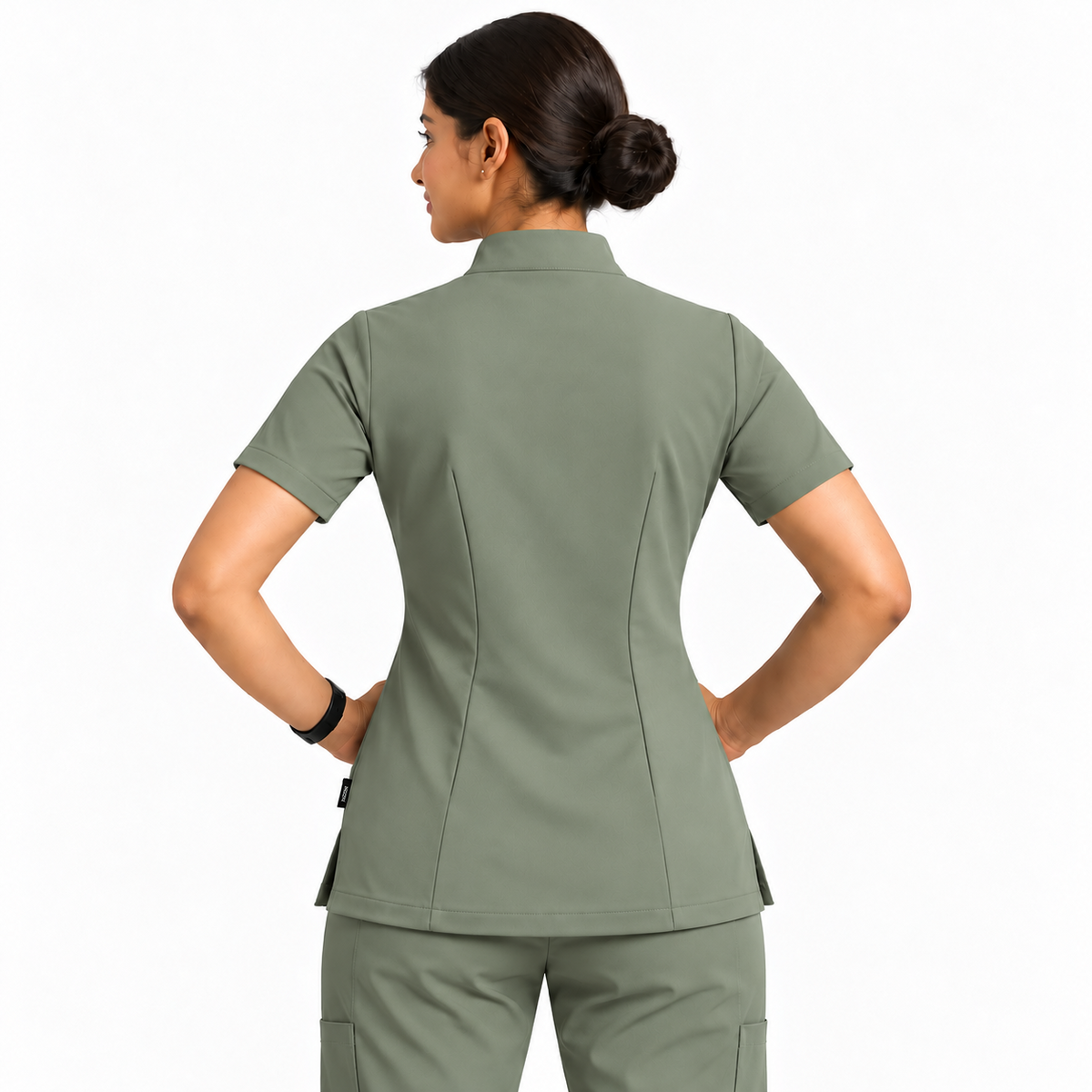RUIX Mandarin scrub top with Flare™ pant set for women