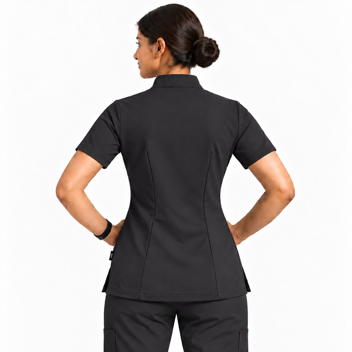 RUIX Mandarin scrub top with Flare™ pant set for women
