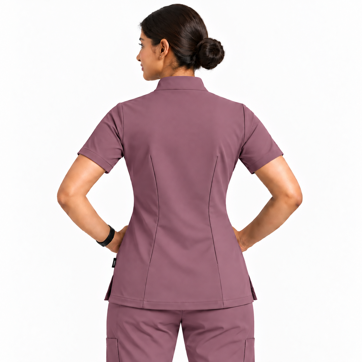 RUIX Mandarin scrub top with Flare™ pant set for women