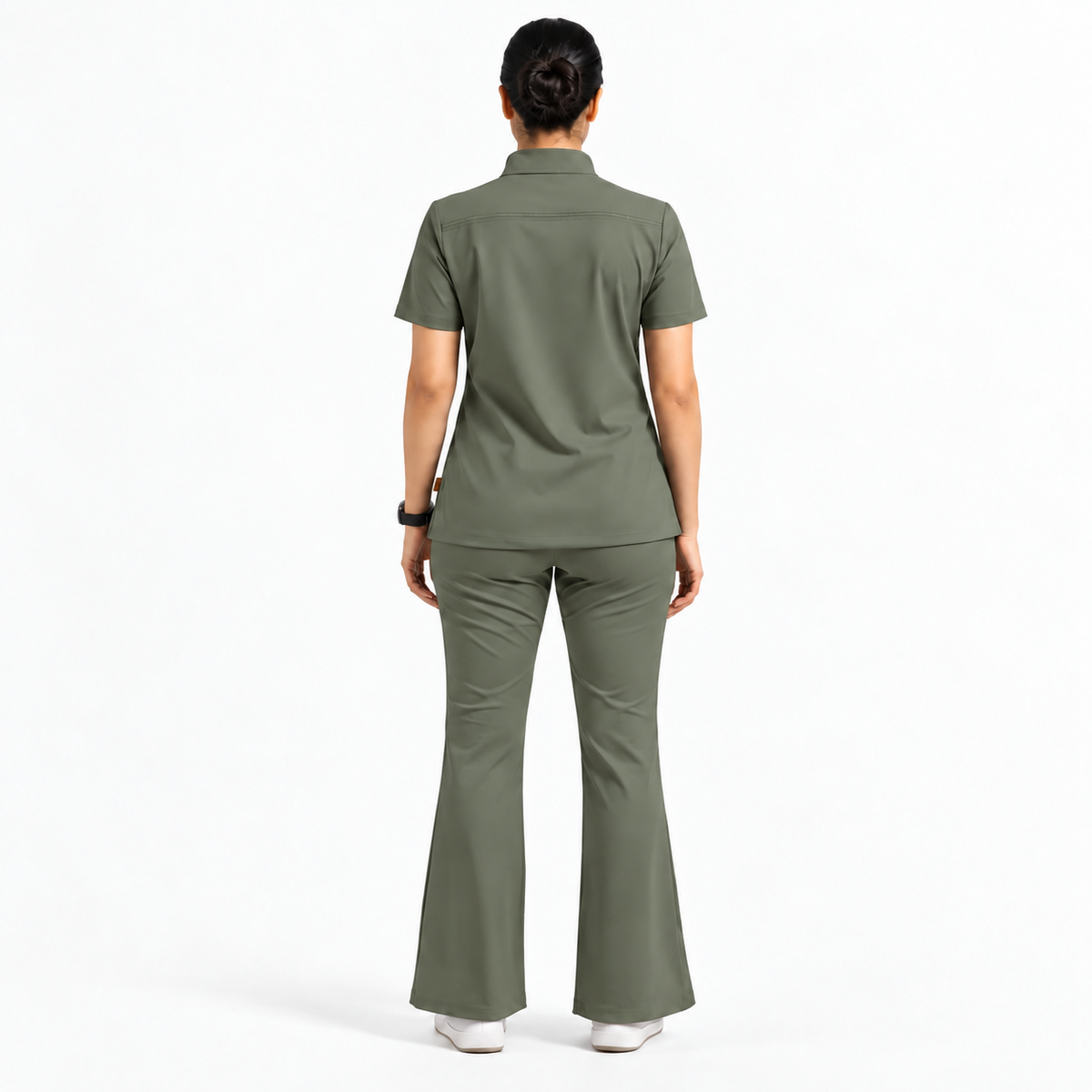RUIX Mandarin scrub top with Flare™ pant set for women