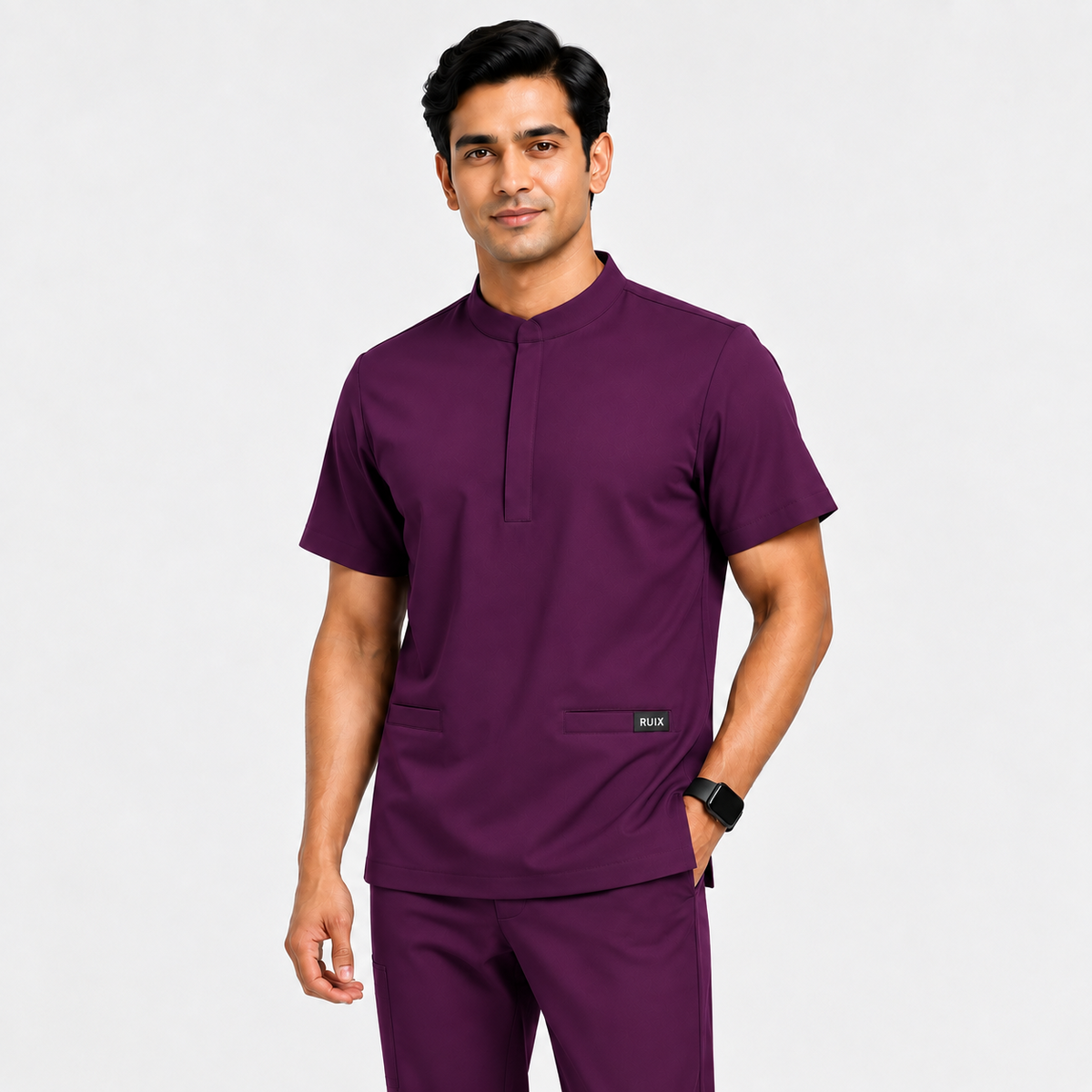 RUIX Mandarin Collar with Regular Pant Set for men