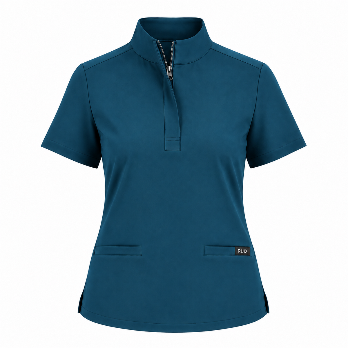 RUIX MOCK neck Zip Scrub Top For Women