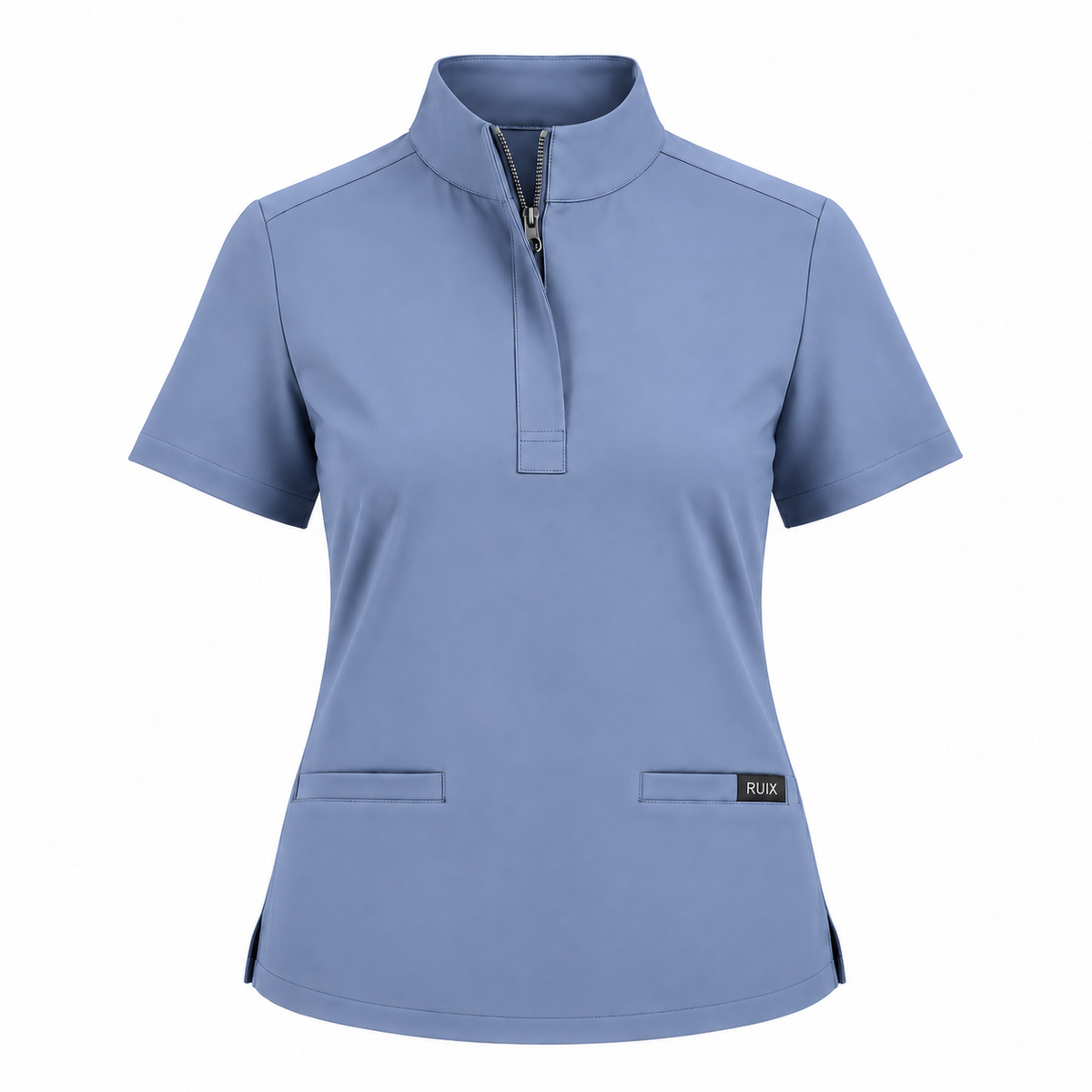 RUIX MOCK neck Zip Scrub Top For Women
