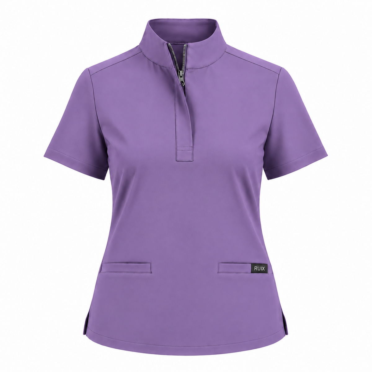 RUIX MOCK neck Zip Scrub Top For Women