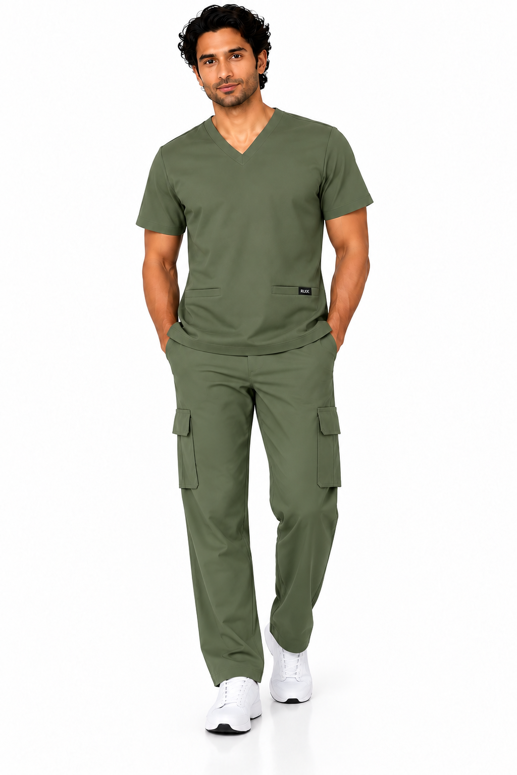 RUIX  NOVA V-Neck Top with Cargo Pant Scrub Set for Men