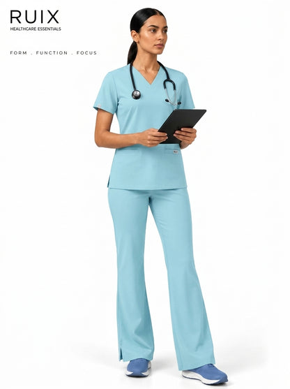 RUIX V-neck with Flare™ pant scrub set for women