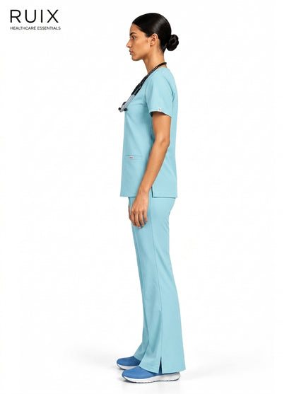 RUIX V-neck with Flare™ pant scrub set for women