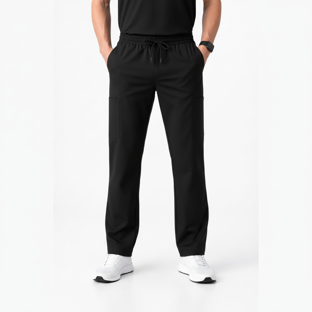 RUIX Mock Neck Zip Scrub top With Regular pant Scrub Set for Men
